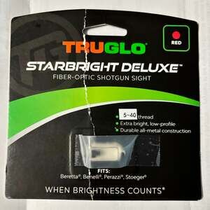 Truglo Starbrite Deluxe Fiber-Optic Bead Shotgun Sight Red 5-40 Thread TG954CR